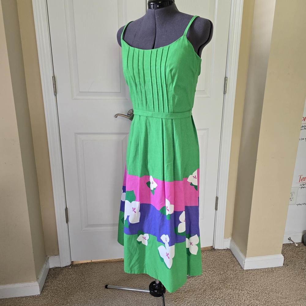 1970s Malia jade green midi cotton Sundress
